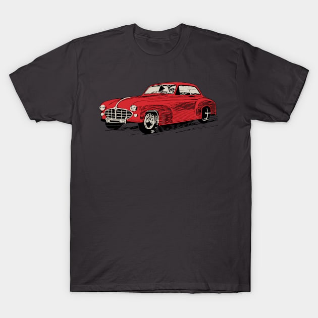 Classic Red Car Vintage Retro Racing Mobile T-Shirt by LabMonkey23